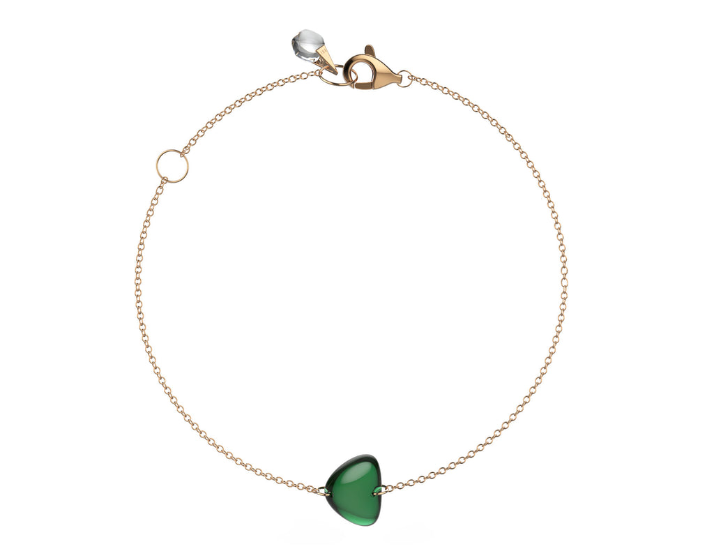 Rebecca Li, Crystal Link Collection, Bracelet, 18k Rose Gold, Emerald, Smooth, N/A, CRYSTA-BRACEL-2019-1111B-18KROS-EMERAL