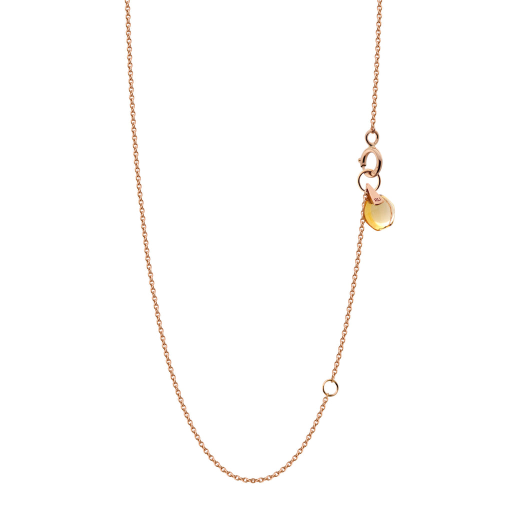 Rebecca Li, Crystal Link Collection, Necklace, 18k Rose Gold, Lemon Citrine, Smooth, N/A, CRYSTA-CHAIN-2017-0208-18KROS-CITRIN