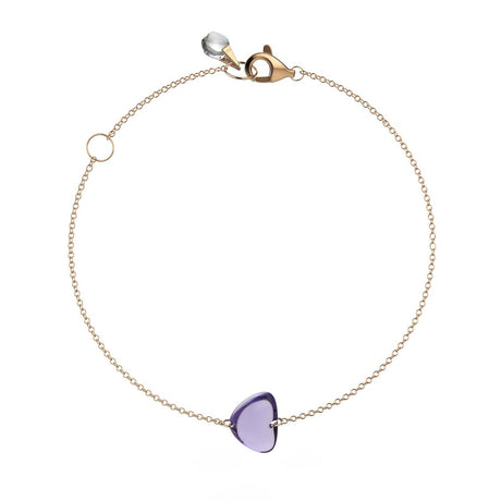 Rebecca Li, Crystal Link Collection, Bracelet, 18k Rose Gold, Amethyst, Smooth, N/A, CRYSTA-BRACEL-2019-1111B-18KROS-AMETHY