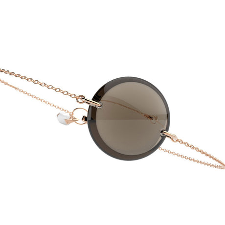 Rebecca Li, Crystal Link Collection, Bracelet, 18k Rose Gold, Smoky Quartz, Smooth, N/A, CRYSTA-BRACEL-2019-1112-18KROS-SMOKYQ