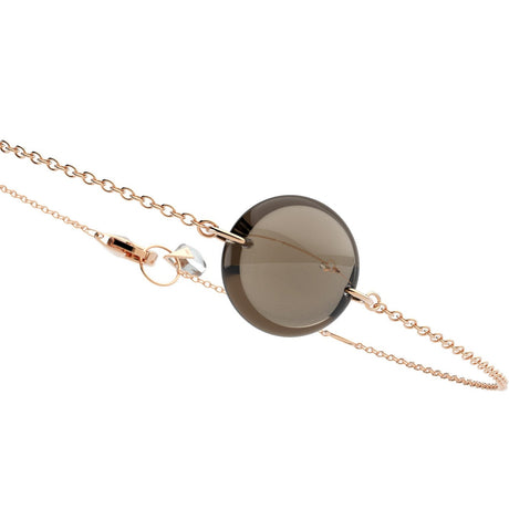 Rebecca Li, Crystal Link Collection, Bracelet, 18k Rose Gold, Smoky Quartz, Smooth, N/A, CRYSTA-BRACEL-2019-1113-18KROS-SMOKYQ