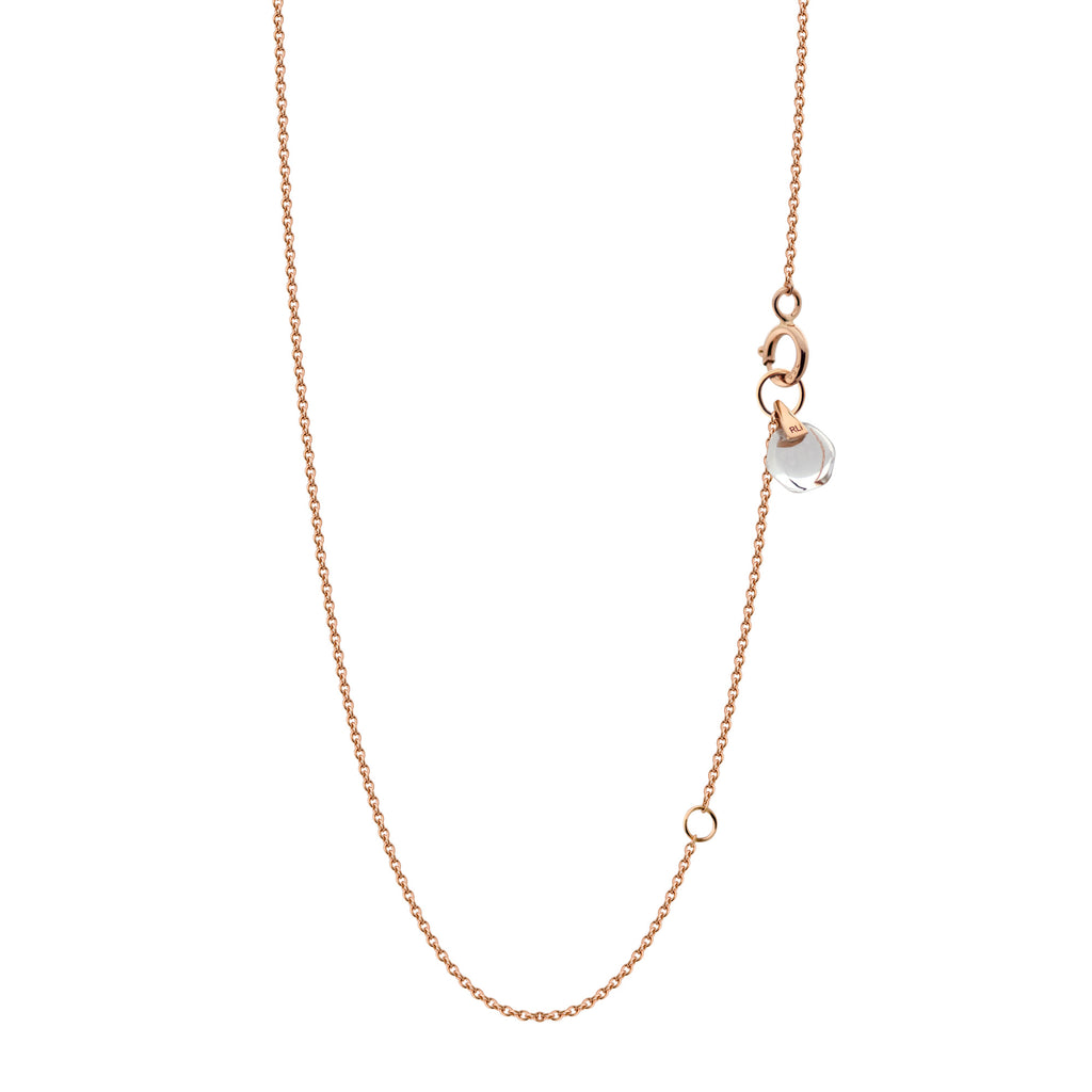 Rebecca Li, Crystal Link Collection, Necklace, 18k Rose Gold, Rock Crystal, Smooth, N/A, CRYSTA-CHAIN-2017-0208-18KROS-ROCKCR