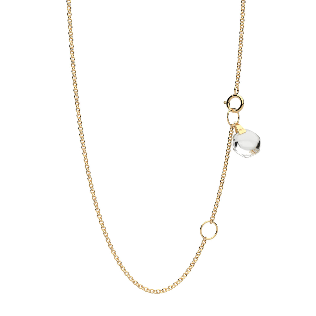 Rebecca Li, Crystal Link Collection, Necklace, 18k Yellow Gold, Rock Crystal, Smooth, N/A, CRYSTA-CHAIN-2017-0208-18KYEL-ROCKCR