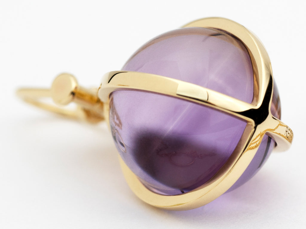 Rebecca Li, Crystal Orb Collection, Pendant, 18k Yellow Gold, Amethyst, Faceted, N/A, ORB-TALISM-2021-0518-18KYEL-SMOOTH-AMETHY