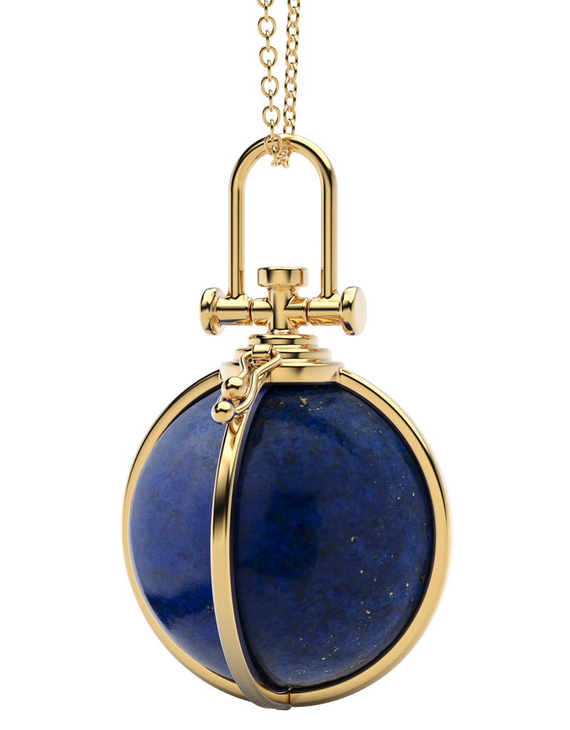 Rebecca Li, Crystal Orb Collection, Pendant, 18k Yellow Gold, Lapiz Lazuli, null, null, ORB-TALISM-2021-0121-18KYEL-LAPIZL