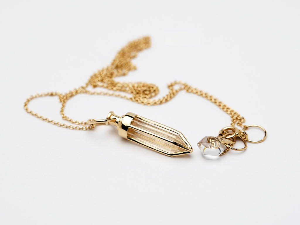 Rebecca Li, Frequency Of Light Collection, Pendant, 18k Yellow Gold, Rock Crystal, Faceted, N/A, FEQNCY-LIGHT-2023-0525-18KYEL-ROCKCR