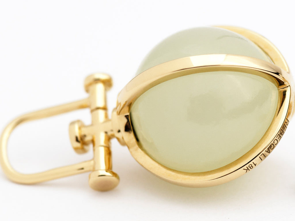 Rebecca Li, Crystal Orb Collection, Pendant, 18k Yellow Gold, White Jade, Smooth, N/A, ORB-TALISM-2021-0518-18KYEL-SMOOTH-WHITEJ