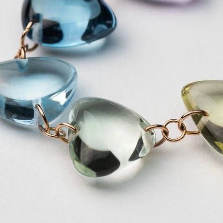 Rebecca Li, Crystal Link Collection, Necklace, 18k Rose Gold, Rainbow, Smooth, N/A, CRYSTA-NECKLA-2019-0312-18KROS-RAINBOW