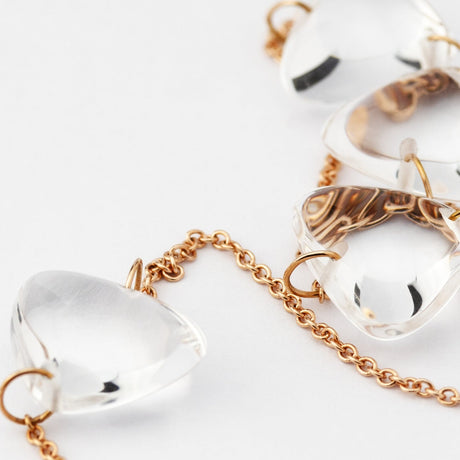 Rebecca Li, Crystal Link Collection, Necklace, 18k Rose Gold, Rock Crystal, null, N/A, CRYSTA-NECKLA-2018-1111-18KROS-ROCKCR
