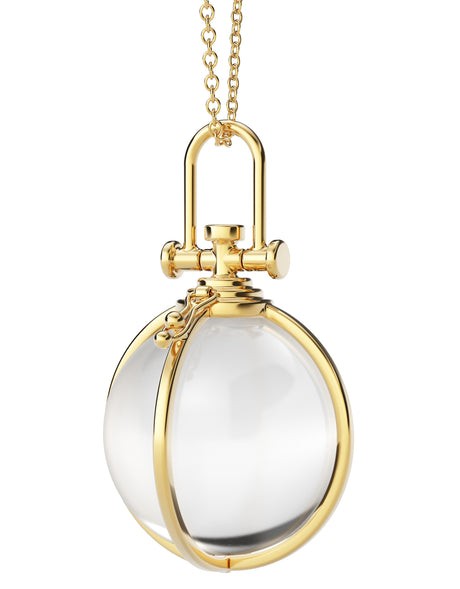 Rebecca Li, Crystal Orb Collection, Pendant, 18k Yellow Gold, Rock Crystal, Smooth, N/A, ORB-TALISM-2021-0121-18KYEL-ROCKCR