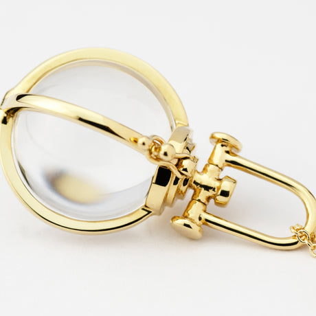 Rebecca Li, Crystal Orb Collection, Pendant, 18k Yellow Gold, Rock Crystal, Smooth, N/A, ORB-TALISM-2021-0310-18KYEL-ROCKCR