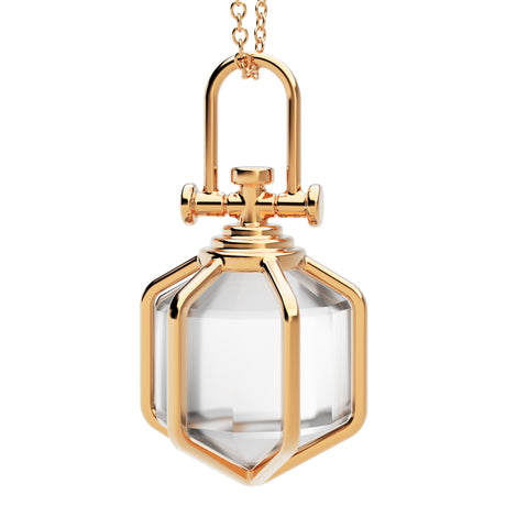 Rebecca Li, Six Senses Talisman Collection, Pendant, 18k Rose Gold, Rock Crystal, null, null, CRYSTA-TALISM-2021-0108-18KROS-ROCKCR