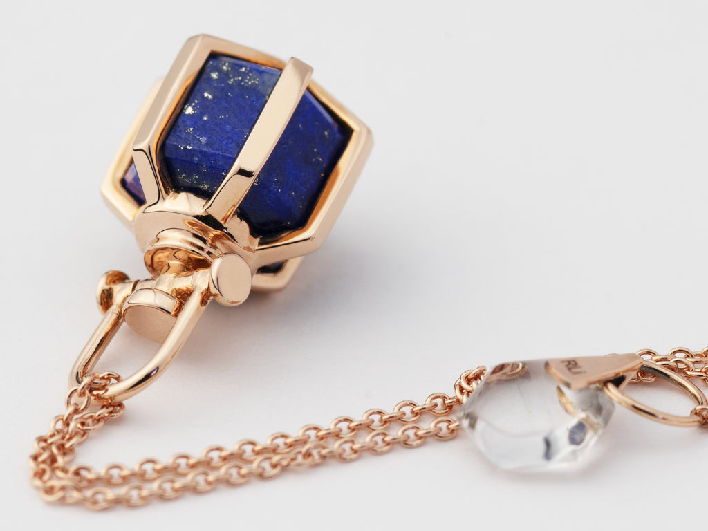 Rebecca Li, Six Senses Talisman Collection, Pendant, 18k Rose Gold, Lapiz Lazuli, null, N/A, CRYSTA-TALISM-2017-0201-18KROS-LAPIZL