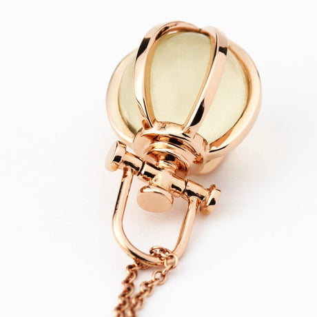 Rebecca Li, Crystal Orb Collection, Pendant, 18k Rose Gold, Lemon Citrine, Smooth, N/A, ORB-TALISM-2017-1111-18KROS-LEMONC