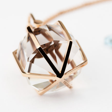 Rebecca Li, Six Senses Talisman Collection, Pendant, 18k Rose Gold, Rock Crystal, null, N/A, CRYSTA-TALISM-2019-1111-18KROS-ROCKCR