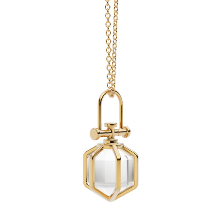 Rebecca Li, Six Senses Talisman Collection, Pendant, 18k Yellow Gold, Rock Crystal, 12 Sided, N/A, CRYSTA-TALISM-2021-0510-18KYEL-ROCKCR	