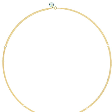 Rebecca Li, Crystal Link Collection, Necklace, 18k Yellow Gold, Sky Blue Topaz, Smooth, N/A, CRYSTA-CHAIN-2021-0415-18KYEL-BLUETO
