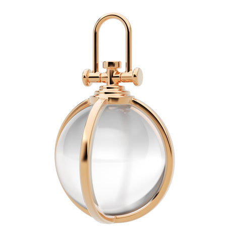 Rebecca Li, Crystal Orb Collection, Pendant, 18k Rose Gold, Rock Crystal, Smooth, N/A, ORB-TALISM-2018-0201-18KROS-ROCKCR