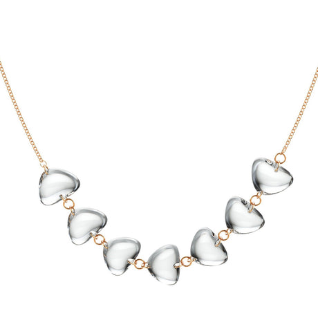 Rebecca Li, Crystal Link Collection, Necklace, 18k Rose Gold, Rock Crystal, Smooth, N/A, CRYSTA-NECKLA-2019-0312-18KROS-ROCKCR