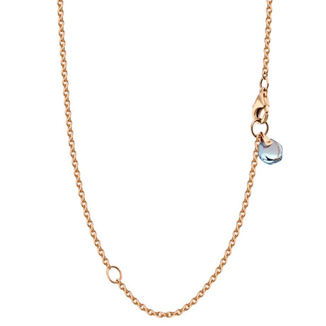 Rebecca Li, Crystal Link Collection, Necklace, 18k Rose Gold, Sky Blue Topaz, Smooth, N/A, CRYSTA-CHAIN-2017-0213-18KROS-SKYBLU