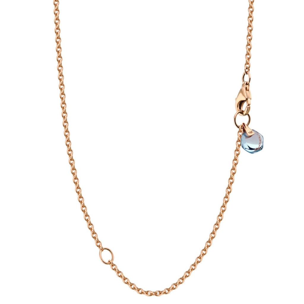 Rebecca Li, Crystal Link Collection, Necklace, 18k Rose Gold, Sky Blue Topaz, Smooth, N/A, CRYSTA-CHAIN-2017-0213-18KROS-SKYBLU